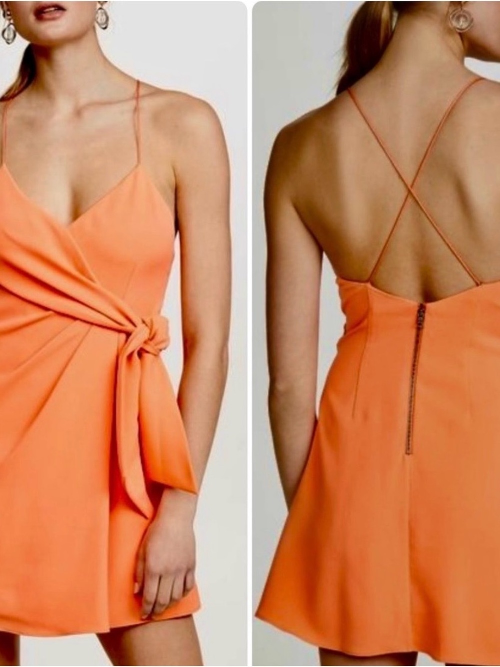 Alice + Olivia Katie Tie Side Spaghetti Strap Dress sz 2 NEW
